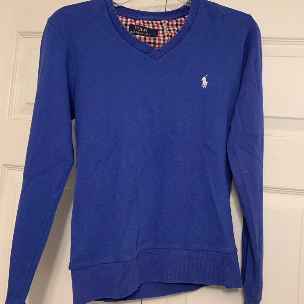 Blue polo sweater